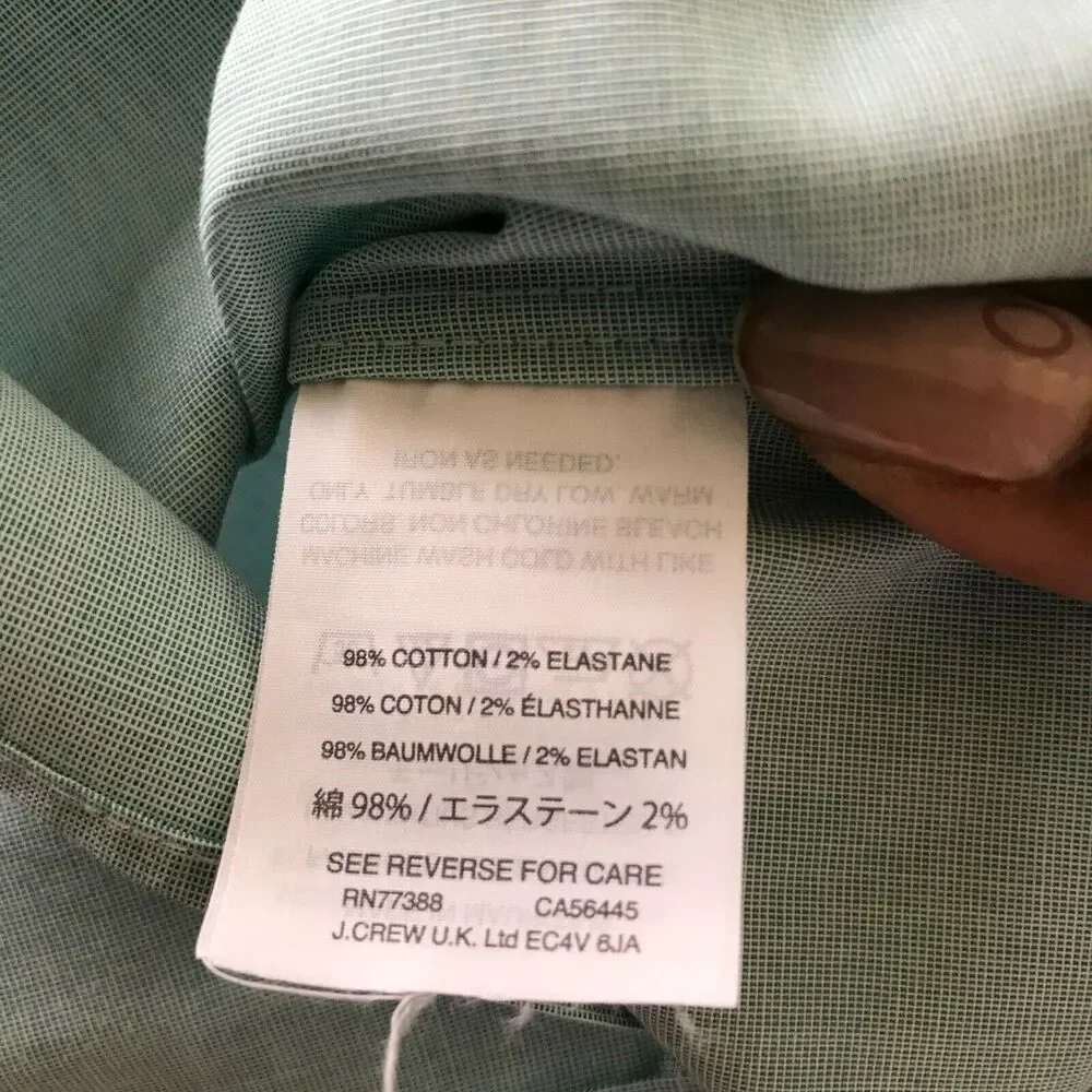 J. Crew Shirt Mens Sz 17 35 Blue Cotton Ludlow Slim Fit Button‎ Up Dress